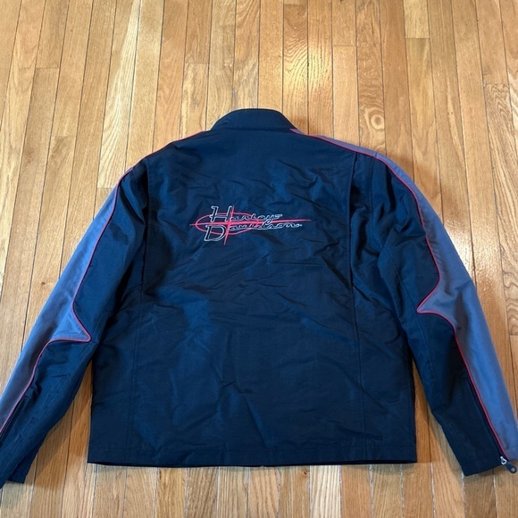 Vintage Harley Davidson HD Motorcycle Riding Jacket Mens Sz XL Lined Nylon Black